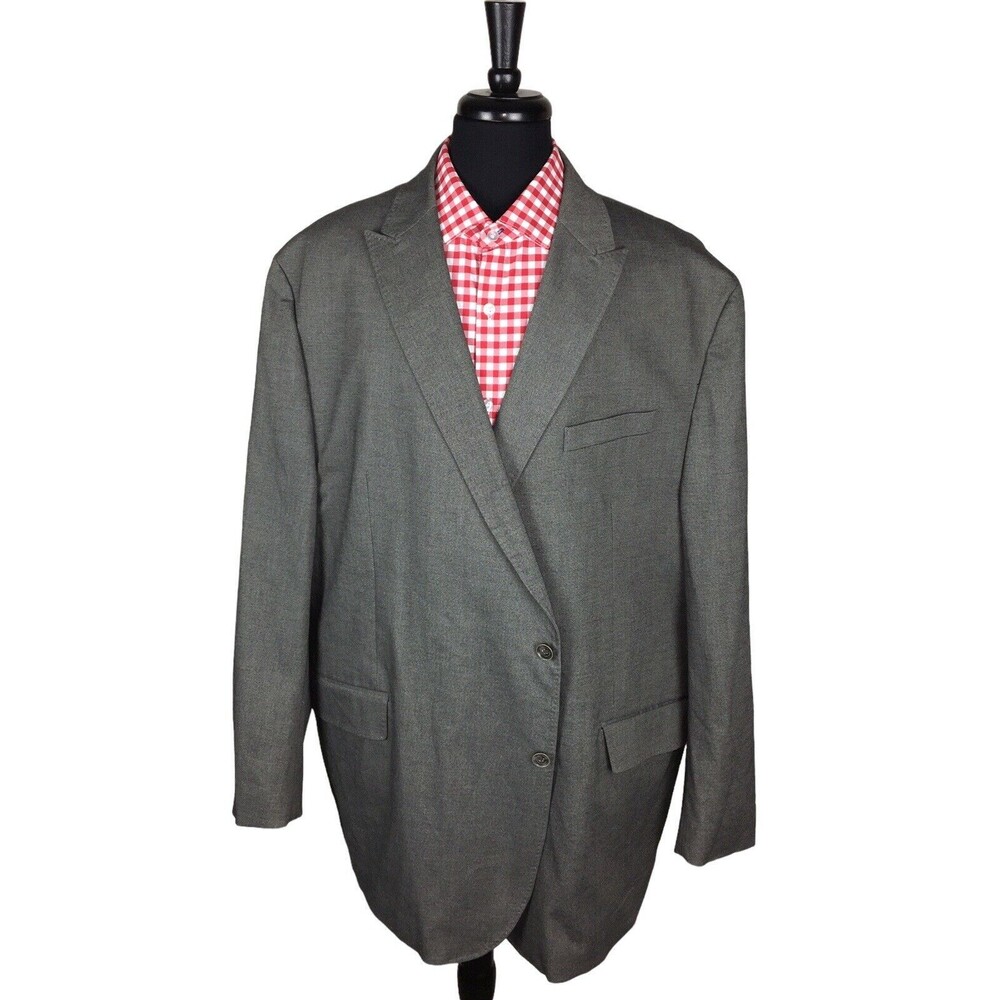 Joseph Abboud Classic Fit Elbow Patch Gray Cotton Blend Sport Coat Blazer 4X
